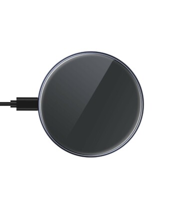 Techno S Fast 15W Max Wireless Charger with USB C Charging Cable - Gray Sky