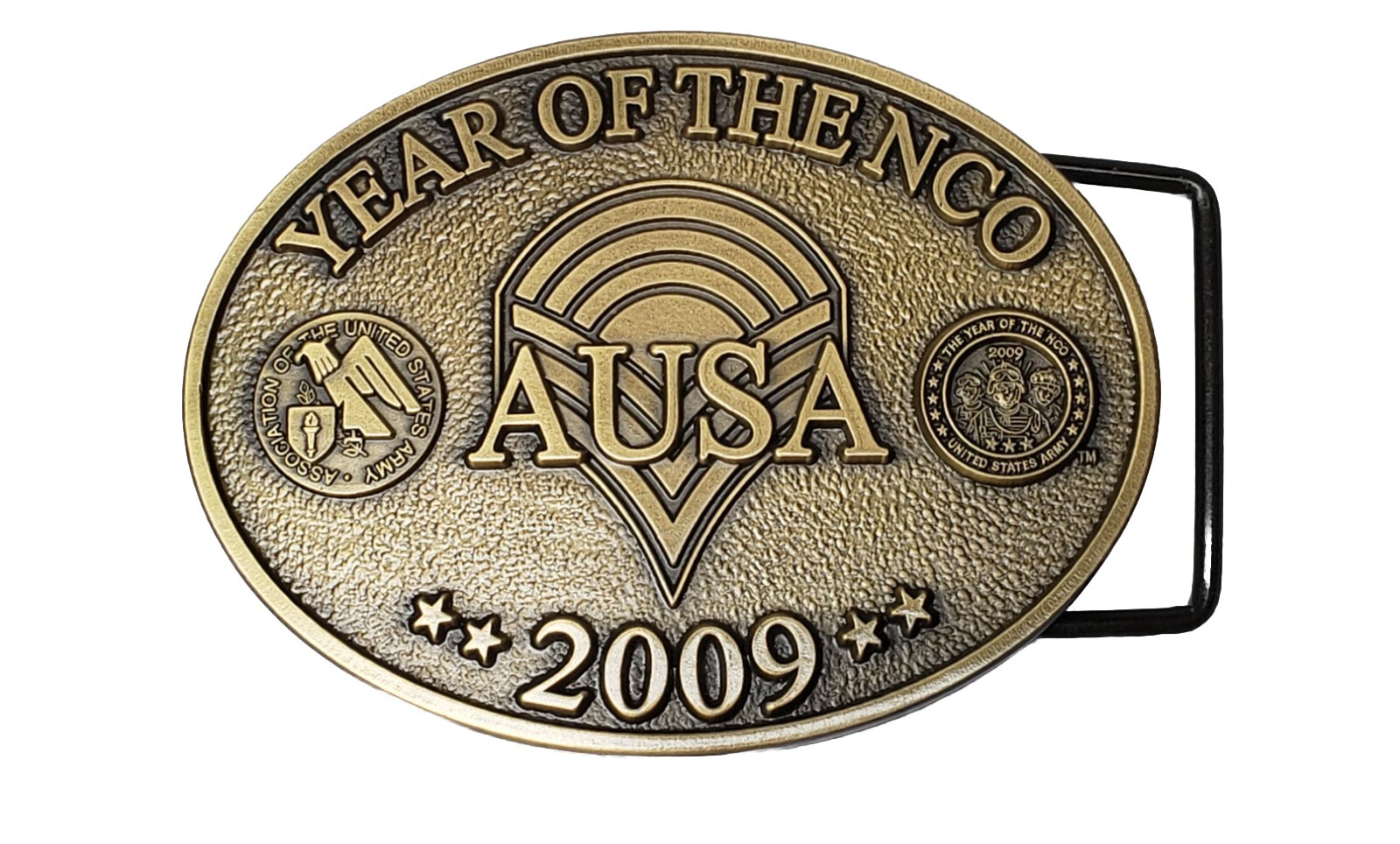 AUSA YEAR OF THE NCO 2009 Brass Belt Buckle 2009 … - image 1