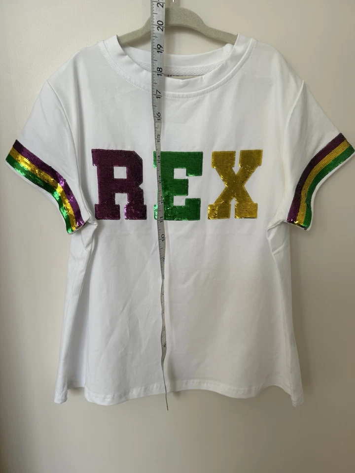 Brand new Adorable REX Girls T-shirt For Mardi Gras.. Precious sequins!! - Image 3 of 4