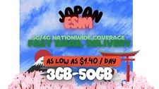 Japan ESIM Card | Lot of 3-50 GB | 24HR Email Delivery