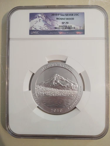 2010 P 5 OZ SILVER 25C MOUNT HOOD NGC SP 70