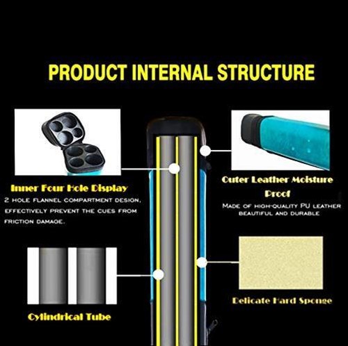 BY SPORTS 2x2 Hard cue case Square Pool Cue Billiard Stick Assorted Colors - Picture 12 of 48