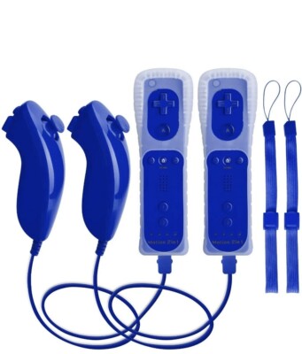 Built in Motion Plus Remote Controller Nunchuck + Case For Nintendo Wii/Wii U