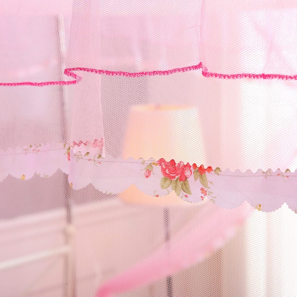 Pink Canopy Netting for bed 4 Corner Canopy for Beds, Canopy Bed
