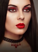 Rote Farbige Halloween Kontaktlinsen Rot KostüM Zombie Vampir Fasching Karneval