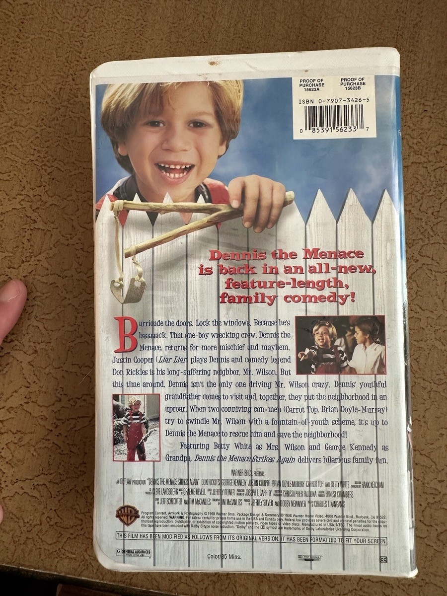 Warner Bros. Dennis The Menace Strikes Again VHS 1998 15623 | eBay