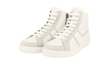 LUSSO CAR SHOES BY PRADA HIGH TOP SNEAKER SCARPE KDT46K BIANCO NUOVO 38 38,5