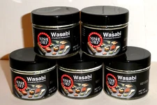 (5) Sushi Chef Wasabi Powdered Horseradish 1 Oz Glass Jars Made in Japan