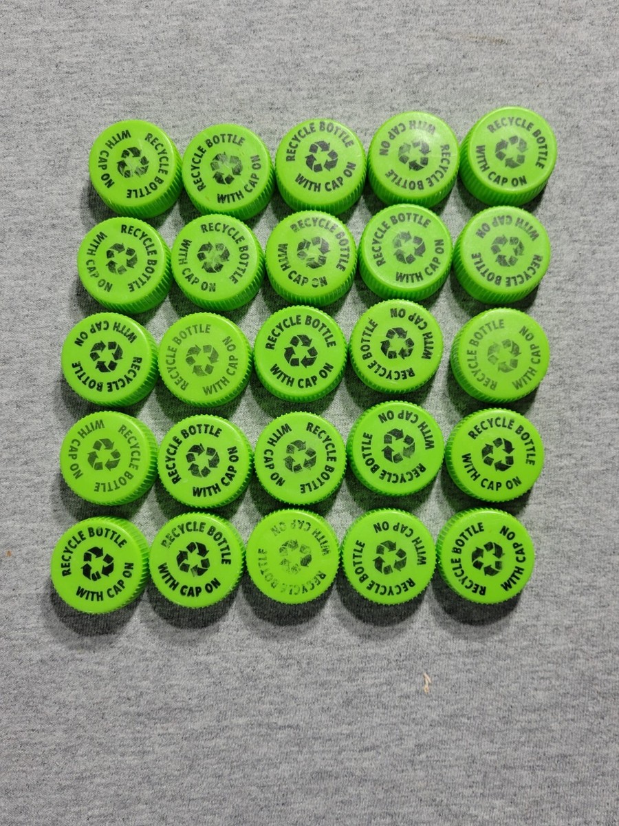 25 Lime Green Plastic Standard Soda Pop Bottle Caps 1 1/8