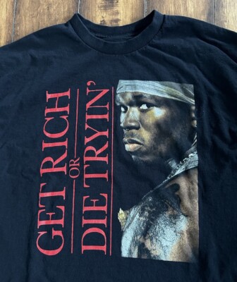 50 Cent Get Rich Or Die Tryin T-Shirt Album Tour Rap Tee Size XL