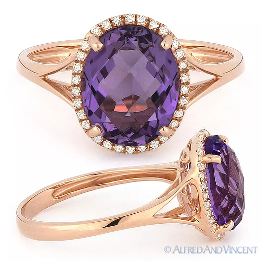 Rose gold cheap purple ring
