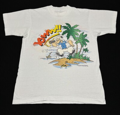 Vintage 1986 Popeye T-shirt Goyl Watchers Local 9155 Puff Print