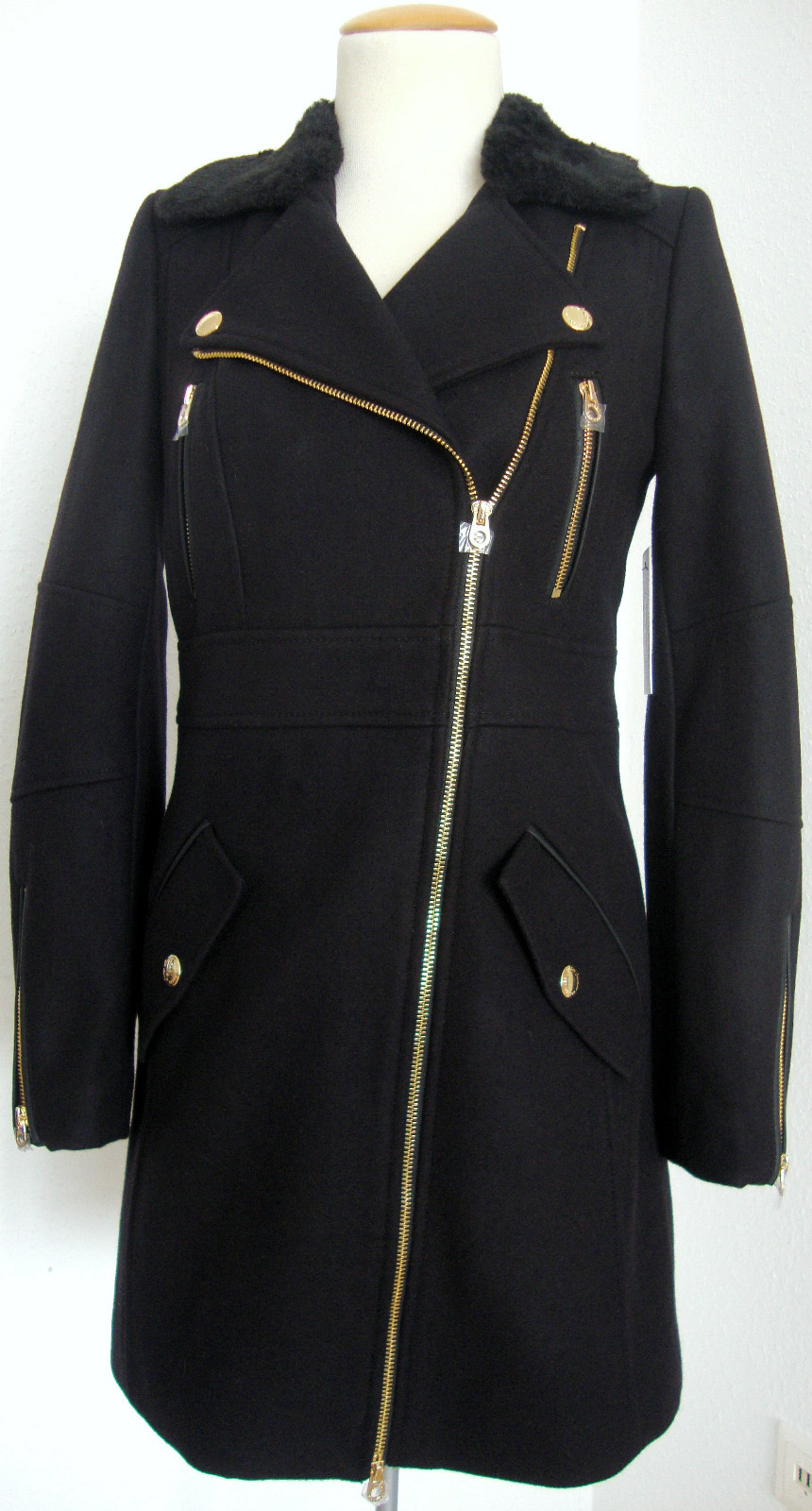 ALTRA JUICY COUTURE WOOL MELTON COAT cappotto di lana giacca cappotto donna taglia M nuovo con etichetta