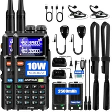 2X Baofeng UV-5RM 10W Multi-Band Long Range Two-Way Radio Walkie Talkie FULL KIT