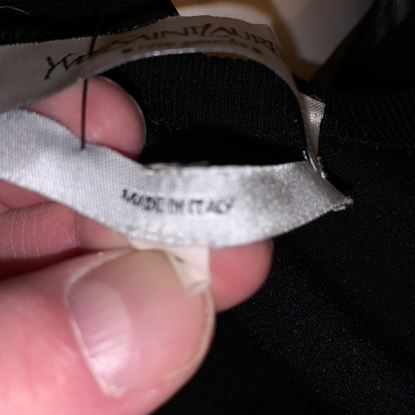 MAGLIONE originale preamato SAINT LAURENT taglia ysl MED lana nera asimmetrica