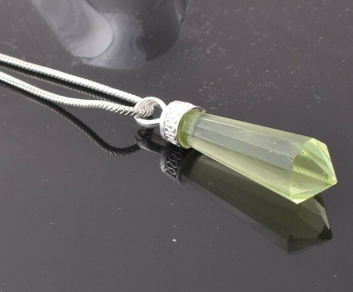 Collier En Argent 925 Avec Péridot Vert | Bijou Fait Main Pour Cadeau Anniversaire, Fiançailles Ou Noël