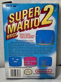 Super Mario Bros. 2 (NES, 1988) W/Manual *TESTED & WORKING* Box Damage