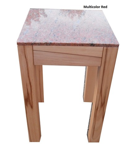 Beistelltisch, Blumenhocker Kernbuche massiv + Granit .30,5 x 30,5 x 50 cm hoch. - Bild 3 von 4