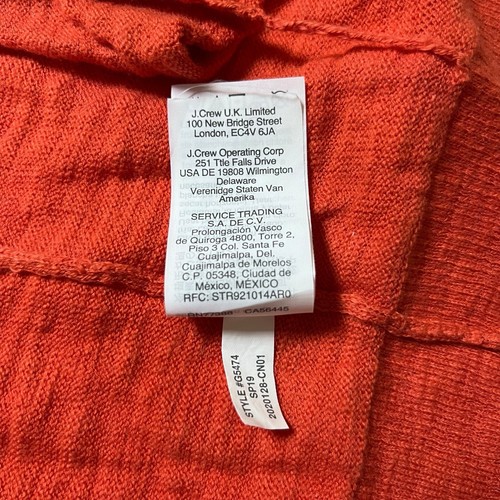 NWOT Madewell Cardigan Women’s Small Orange Long Line Open Front Pocketed Slub - Picture 10 of 11