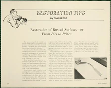 AACA Reese Restoration of Rusted Surfaces Vintage Pictorial Article 1976