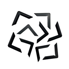 Black Book Corner Protectors - 22 x 22 x 3.5mm - Matt Black - Protective Edges