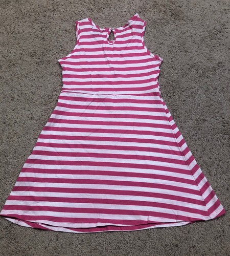 U.S. POLO ASSN size M / 8 GIRLS YOUTH Pink/white Striped DRESS Summer Z22 - Picture 5 of 5