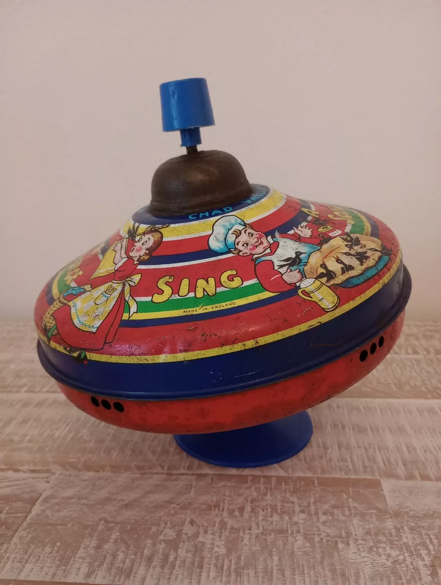 VINTAGE CHAD VALLEY HUMMING TOP TOY SING A SONG OF SIXPENCE