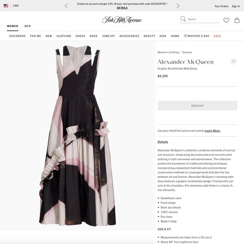 $4290 NWT ALEXANDER MCQUEEN Brushstroke Cutout Strap Runway Dress - Picture 2 of 12