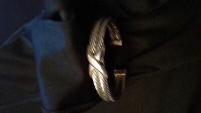 DAVID YURMAN Double Cable Braclet MIT X Crossover IN 14K GOLD AUF 925 SILBER