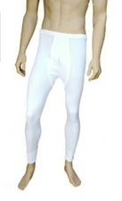 Thermal Long Johns White 5* Warmth Brushed Polycotton Ribbed S M L XL XXL