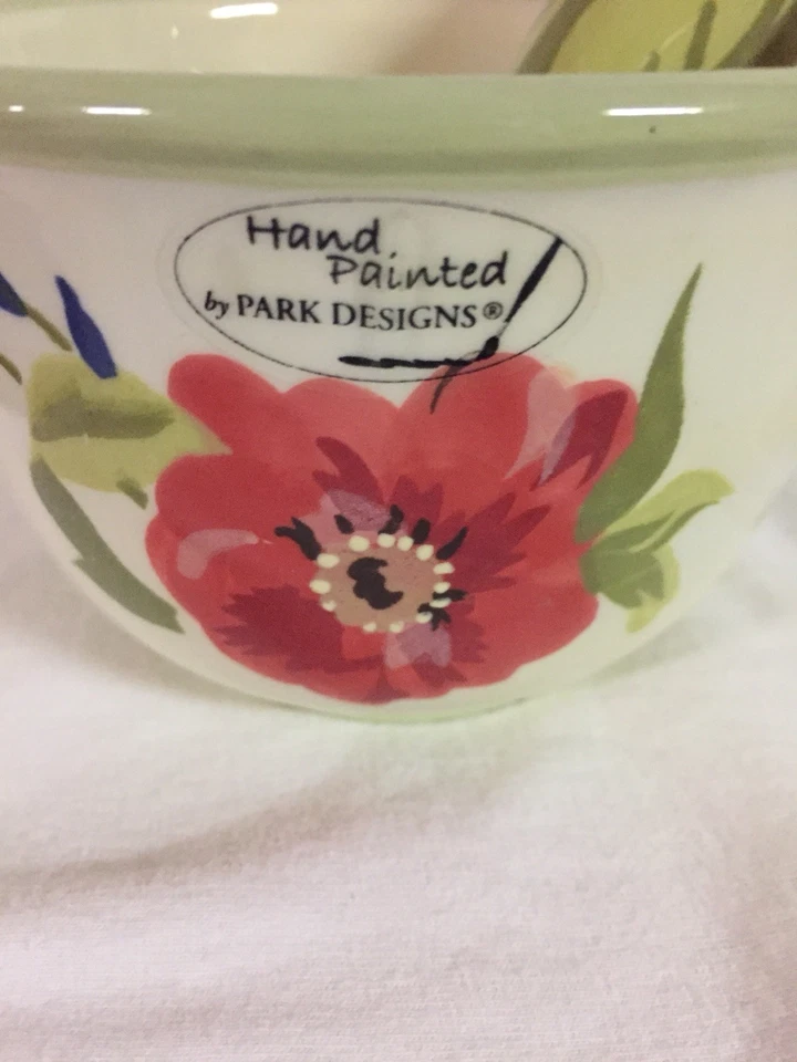 Cuenco de inmersión de bolas de queso Park Designs con patrón de esparcidor a juego Emma’s Garden NUEVO Foto 3 de 4