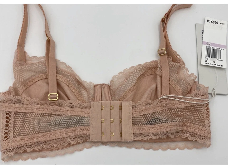 Sujetador con aros Stella Mccartney talla 32D Emma Loving Rose de encaje nuevo con etiquetas Foto 4 de 4