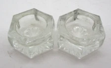 2 Clear Glass Open Salts