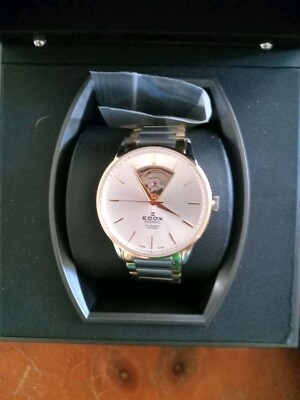 Edox Les Vauberts 85010 3B AIN Open Heart Swiss Made Automatic Men s Watch NEW