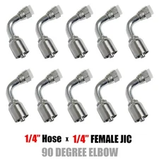 (10 pc)13943 4-4 PK STYLE HYDRAULIC HOSE FITTINGS 1/4" FJIC 90 Degree