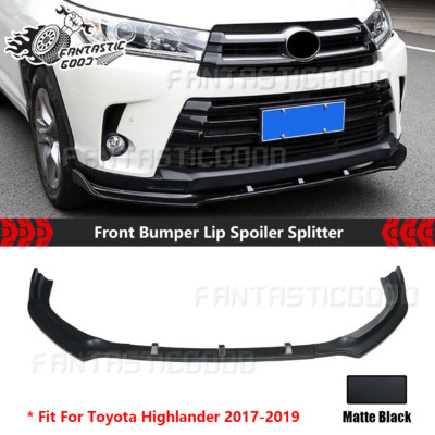 For Toyota Highlander 2017-19丨Matte Black JDM Style Front Bumper Lip Spoiler Kit