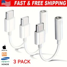 3PCS USB-C Type C to 3.5mm AUX Headphone Jack Adapter For iPhone16/Android Phone