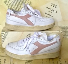 Zapatilla deportiva Free People X Diadora MI corte fila blanco arena rosa cuero 6,5 nueva con etiquetas