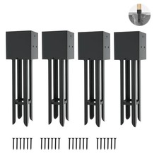 4 Pcs 4”x4“ Concrete Post Anchor (Actual 3.6"x3.6") Wet Foundation Base Holder