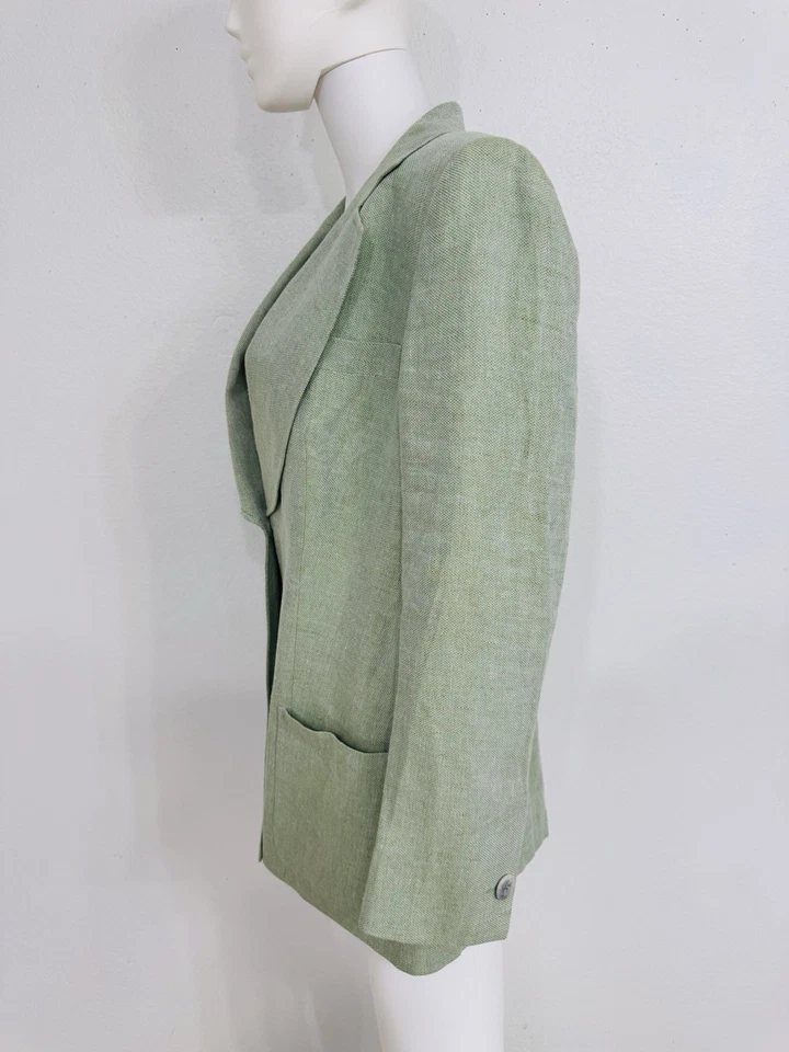 Giorgio Armani (best line) Pale Mint Green Linen Blazer Jacket Italy IT50 NWOT - Image 2 of 4