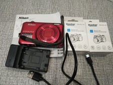 Nikon COOLPIX S6500 Red Compact Digital Camera 12x Zoom 16MP W/EXTRAS REPAIR 