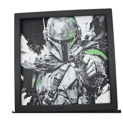 Star Wars Themed Mandalorain 3D Printed Framed Art