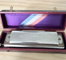 Vintage The Super Chromonica M Hohner Harmonica 12 Hole Key C Chromatic w/ Box