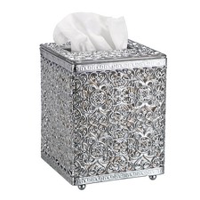 Tissue Cover Square Tissue with Lid, Metal Tissue Holder Stylish Tissue Cover...