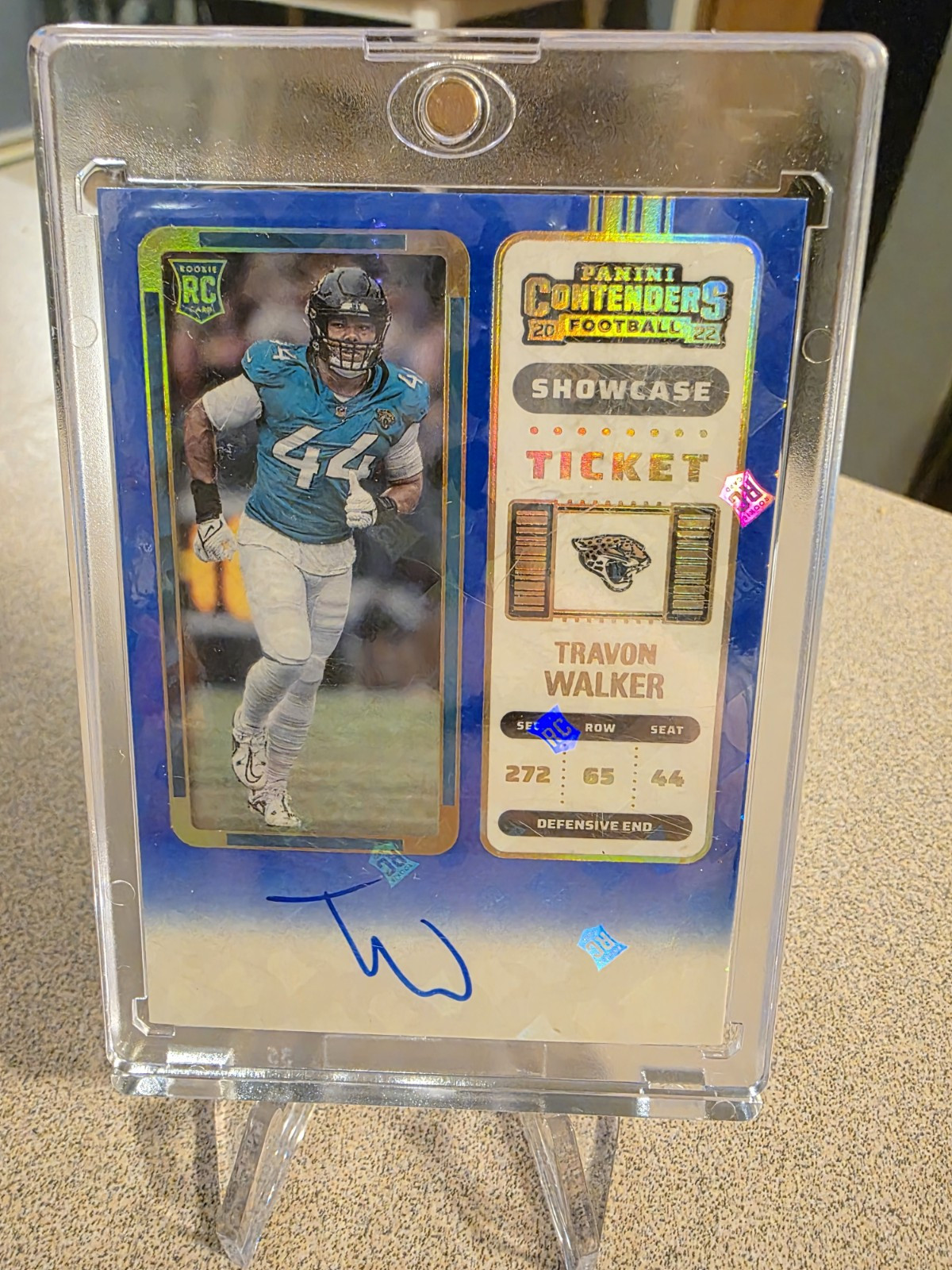 Travon Walker 2022 Contenders Showcase On-Card Auto Case Hit Jaguars RC Logo! 🔥