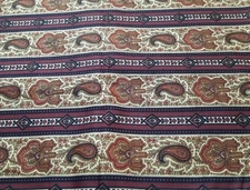 BTY Andover Fabrics #7764 Brown Red Floral Paisley Stripe Int'l Quilt Study Nebr