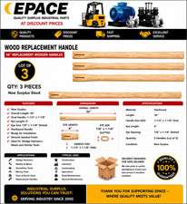 Wood replacement handles 36" long Lot of 3