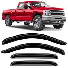 Sun Rain Visors Wind Rain Guards for 07-14 Chevy Silverado 2500/3500 Crew Cab