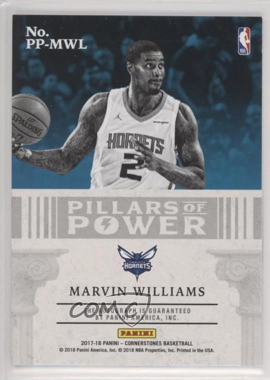 2017-18 Panini Cornerstones Pillars of Power Bronze /75 Marvin Williams Auto - Image 2 of 2