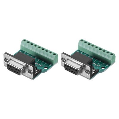 2 Stück D-sub DB9 Stecker Breakout Board 9 Pin 2 Reihe Weibliche RS232 Adapter
